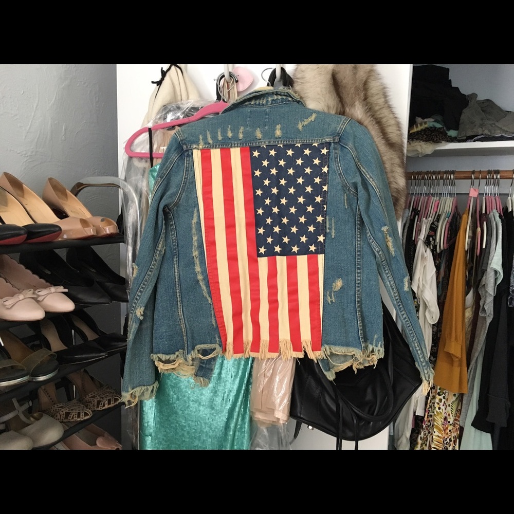 UNIF American flag denim jacket